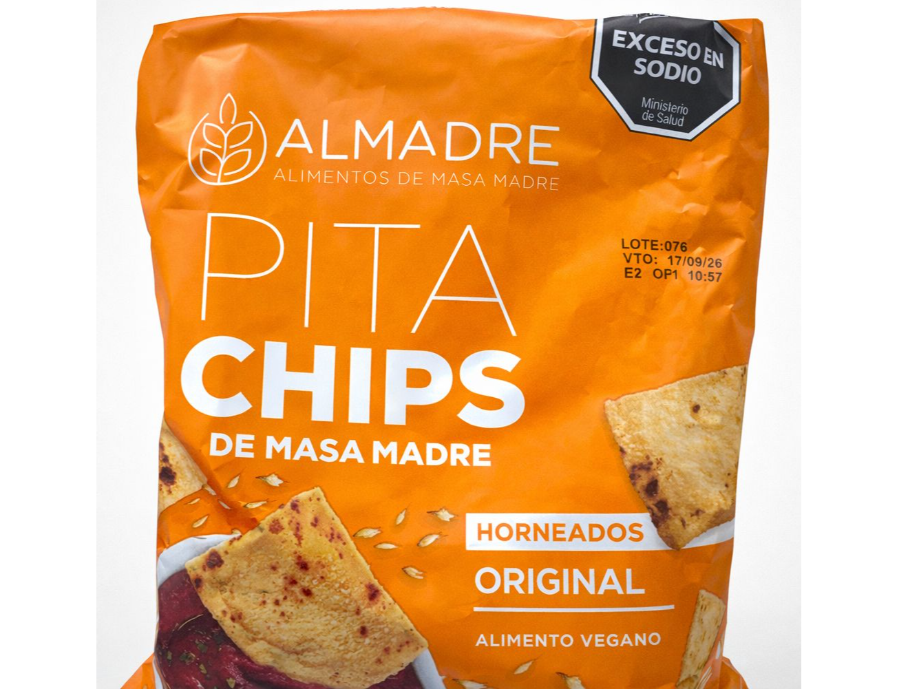 Snacks  Pita Chips Original de masa madre Almadre 115 gr