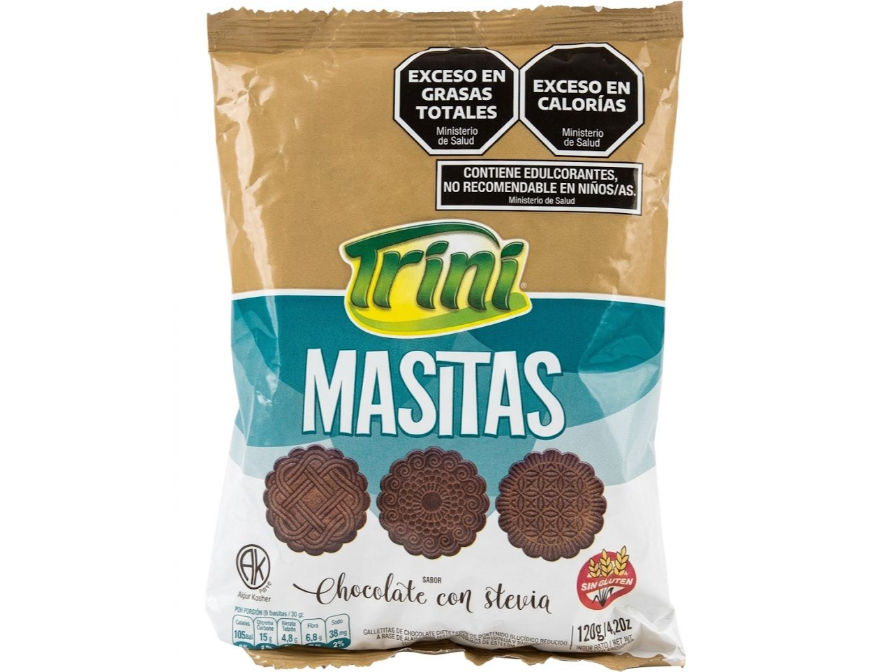 Galletitas masitas Chocolate con Stevia trini 120 gr