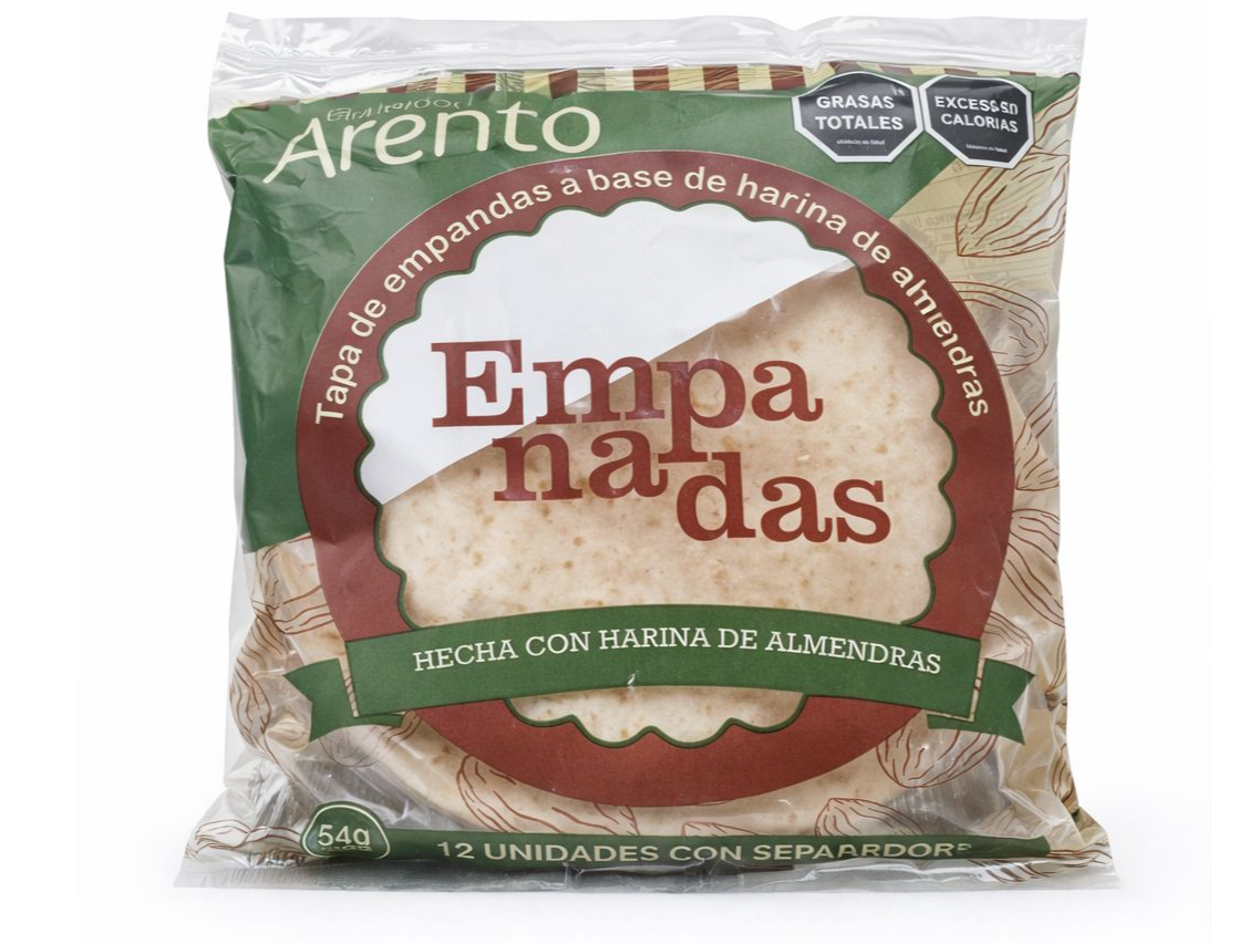 Tapa de empanadas a base de harina de almendras Vento 12 u