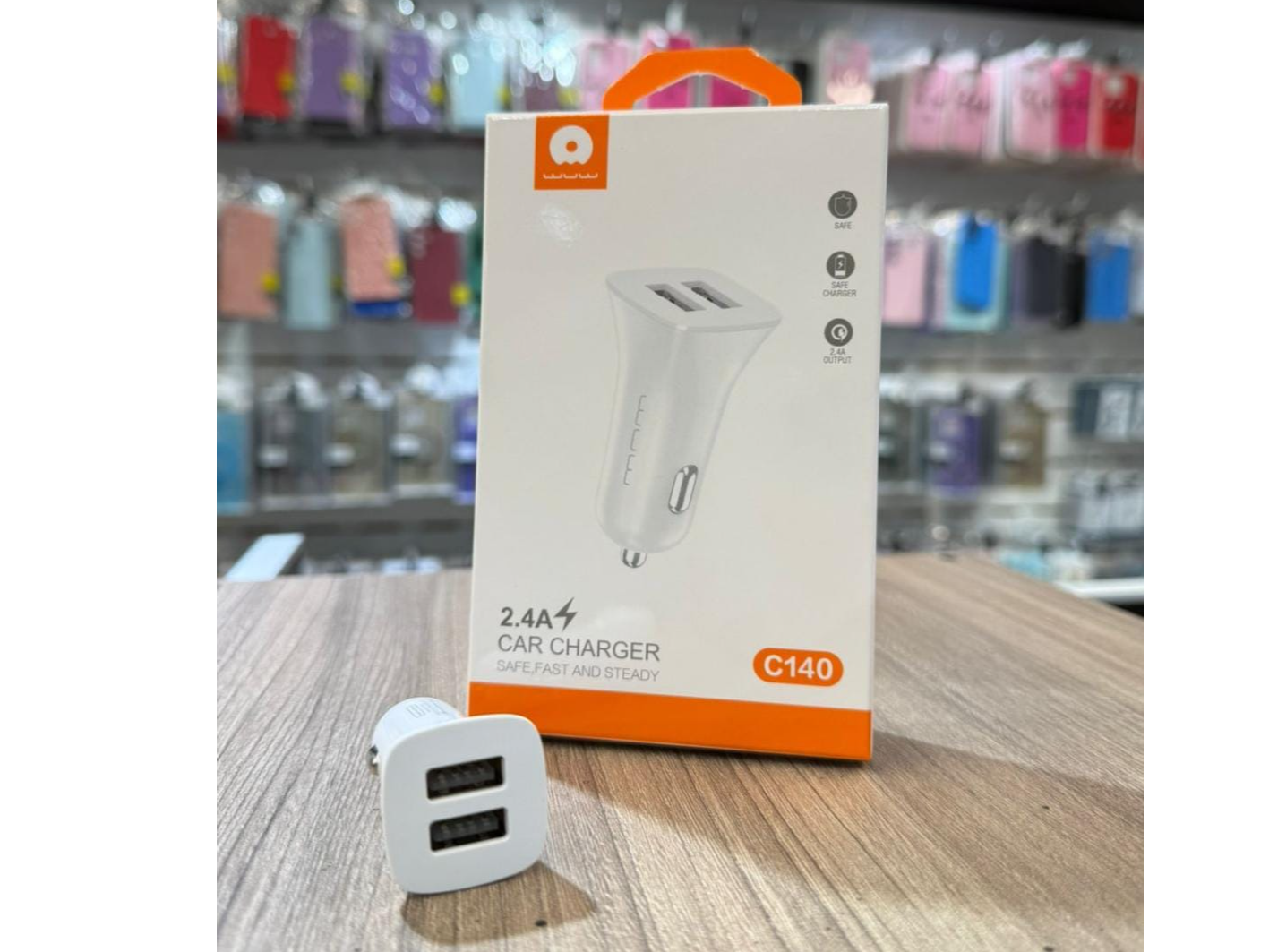 CARGADOR AUTO  WUW | C140 | 2 PUERTO USB