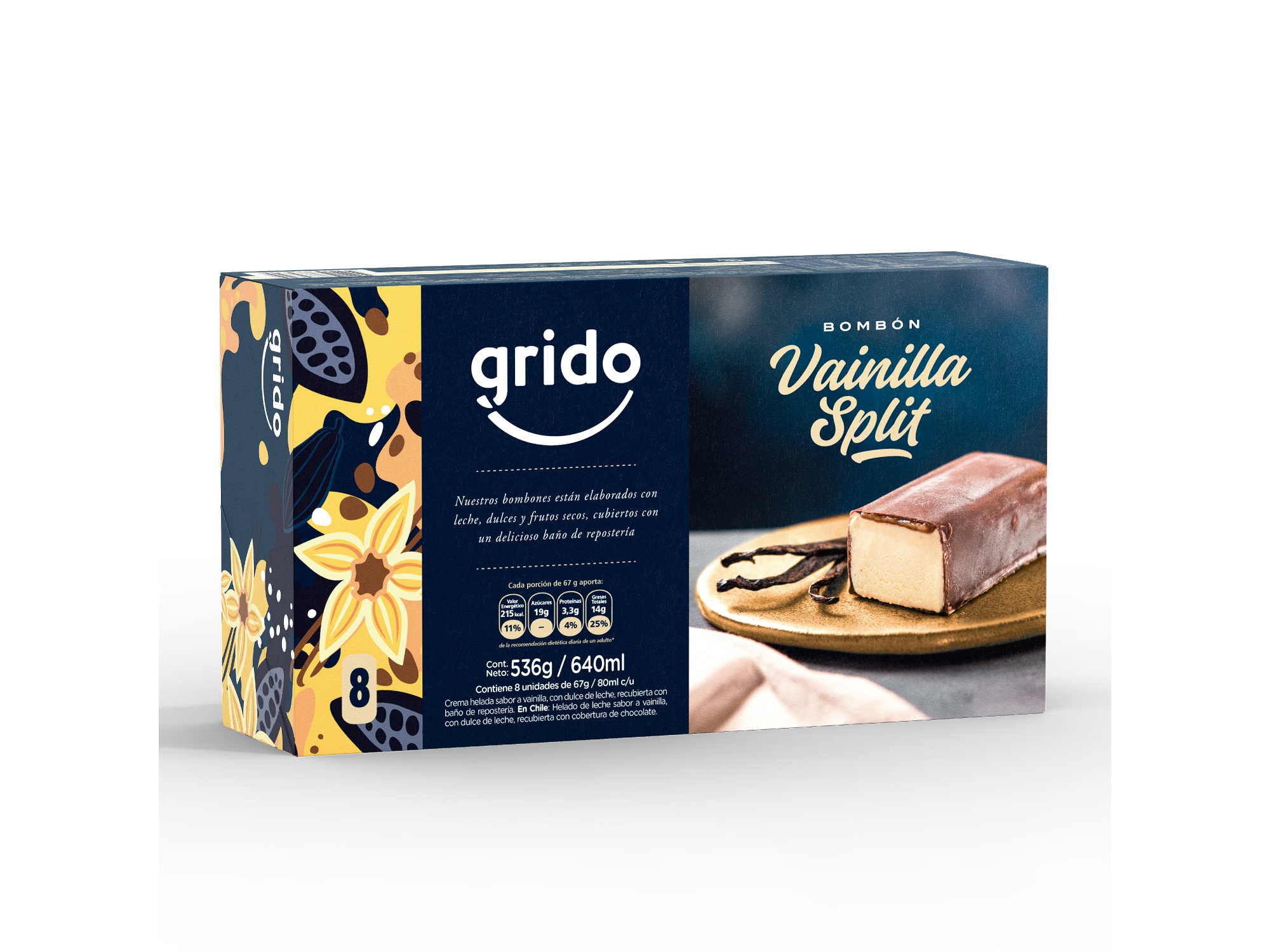 Bombon Vainilla Split en Caja x 8 Un
