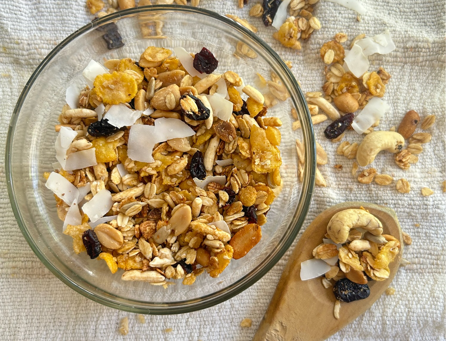 Granola coco y arándanos