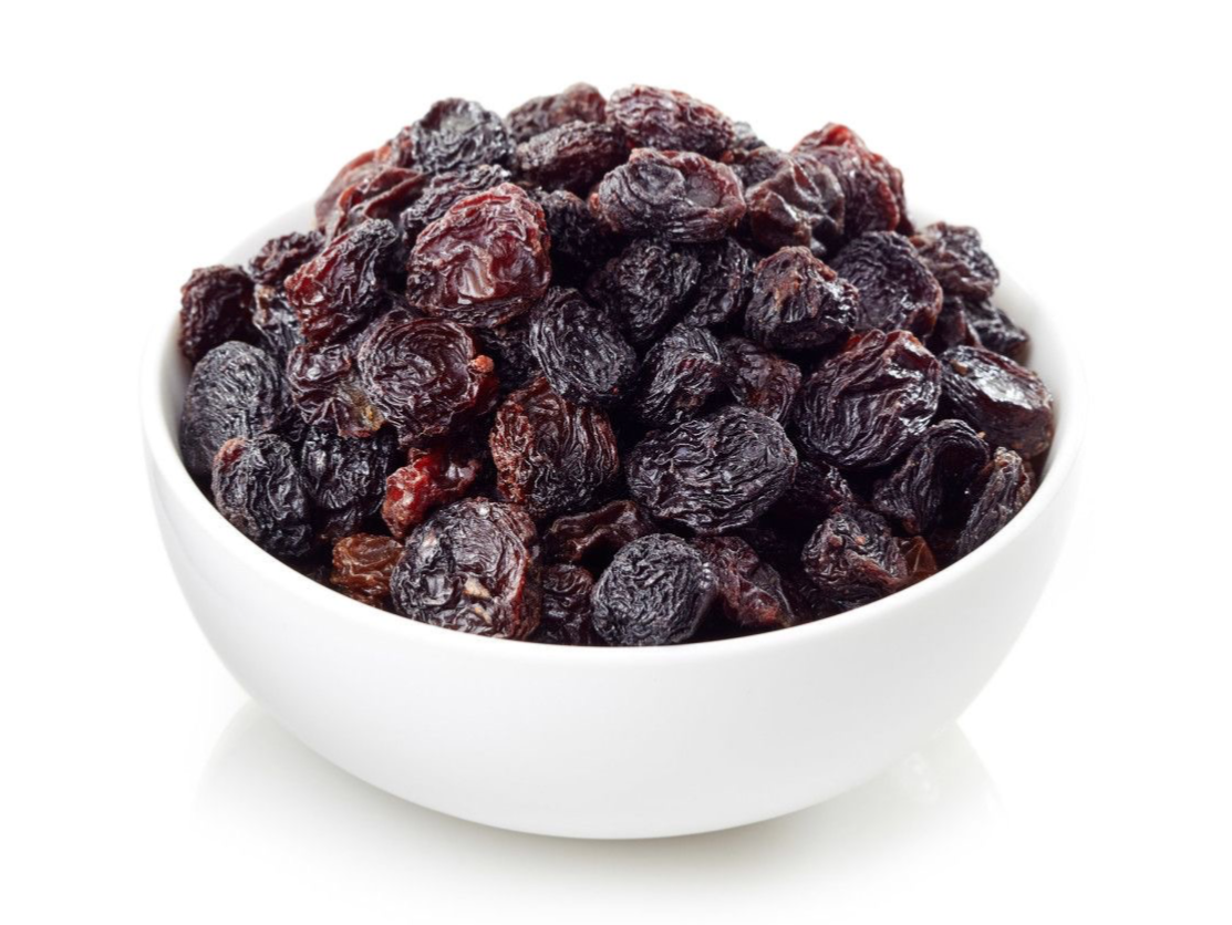 Pasas de uva negras sin semillas