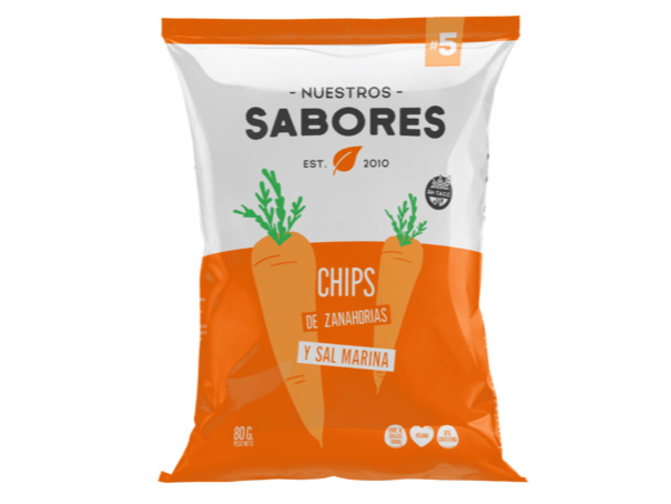 Chips de Zanahorias y Sal Marina x 80g