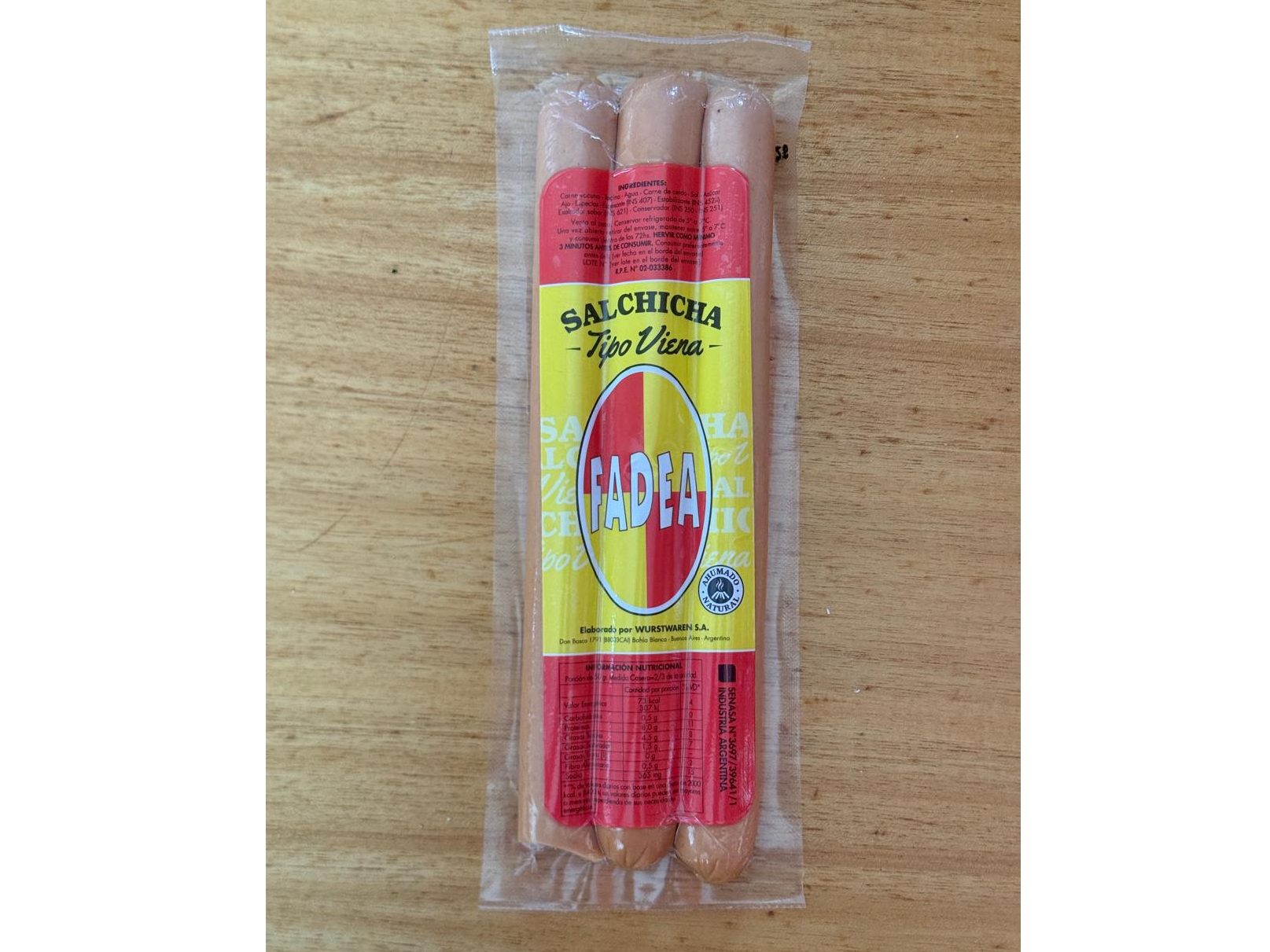Salchicha viena FADEA paquete x 3unidades