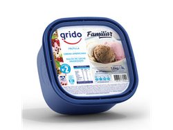 Familiar 3L dulce de leche granizado, crema americana y frutilla