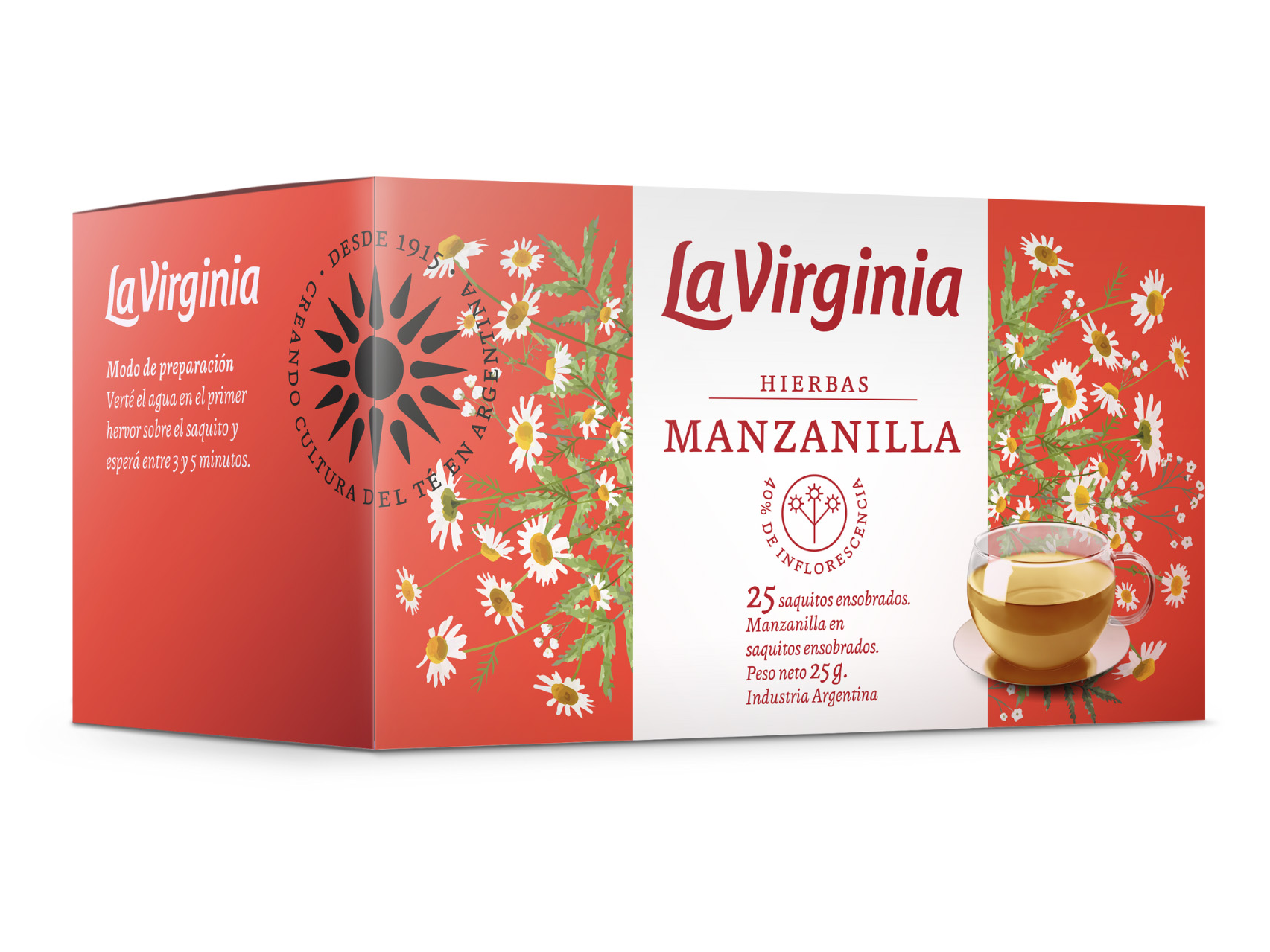 Te MANZANILLA La Virginia x 25 saquitos