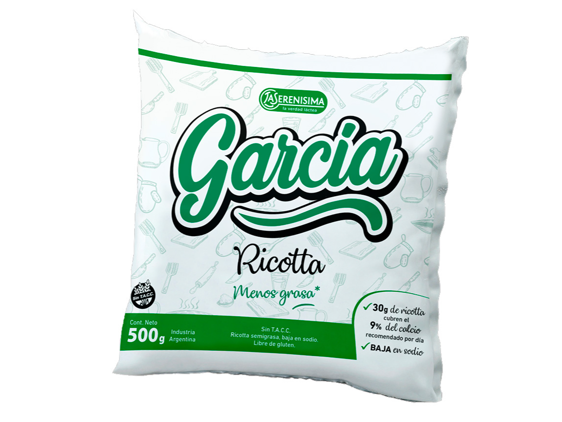 Ricotta Semigrasa sachet LA SERENISIMA x 500 gr