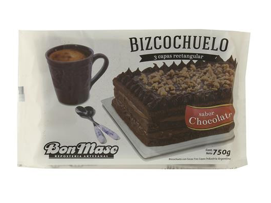 Bizcochuelo rectangular Bon Mase chocolate x 750 g