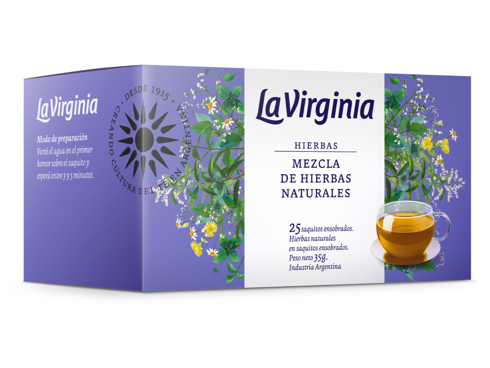 Te MEZCLA DE HIERBAS NATURALES La Virginia x 25 saquitos