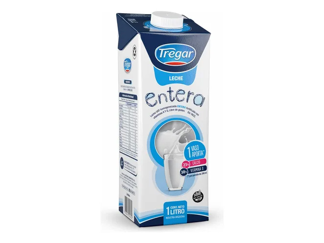 Leche  Larga Vida Cartón Entera 1L (Tregar)