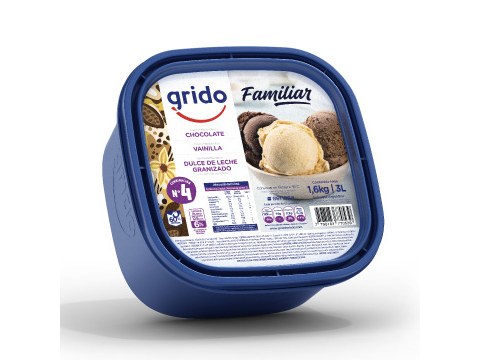 Familiar 3L Vainilla, dulce de leche granizado y Chocolate.