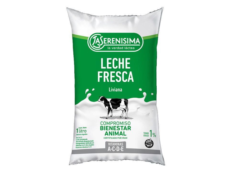 Leche Fresca Liviana Sachet 1L (La Serenísima)