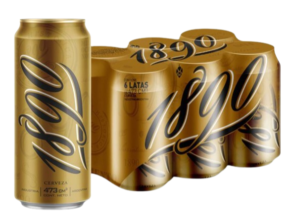 Six pack cerveza 1890 lata x 473 cc