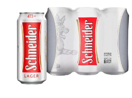 Six pack cerveza Schneider lata x 473 cc