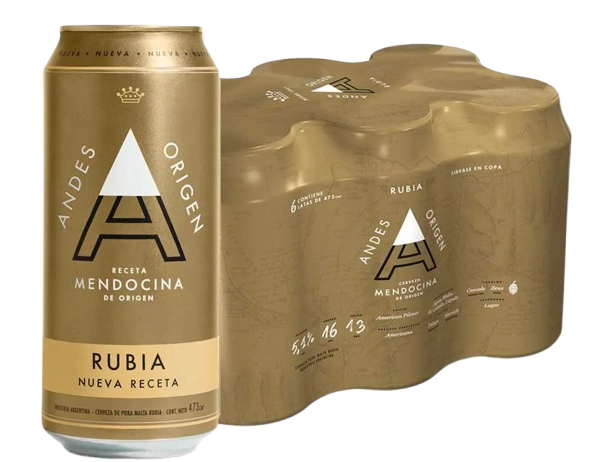 Six pack cerveza Andes Origen rubia lata x 473 cc