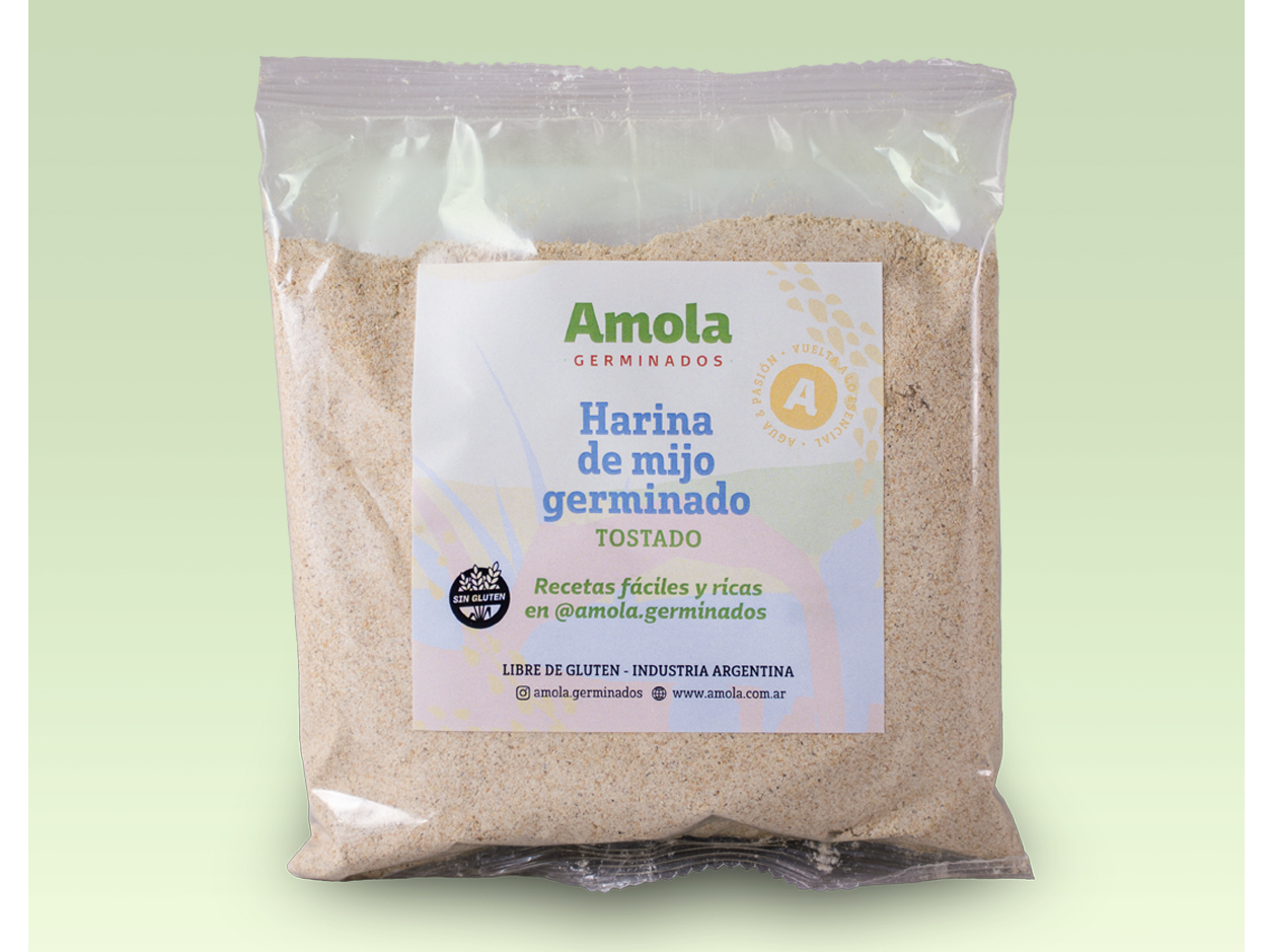 Harina de Mijo germinado tostado  - AMOLA - 250 Gr