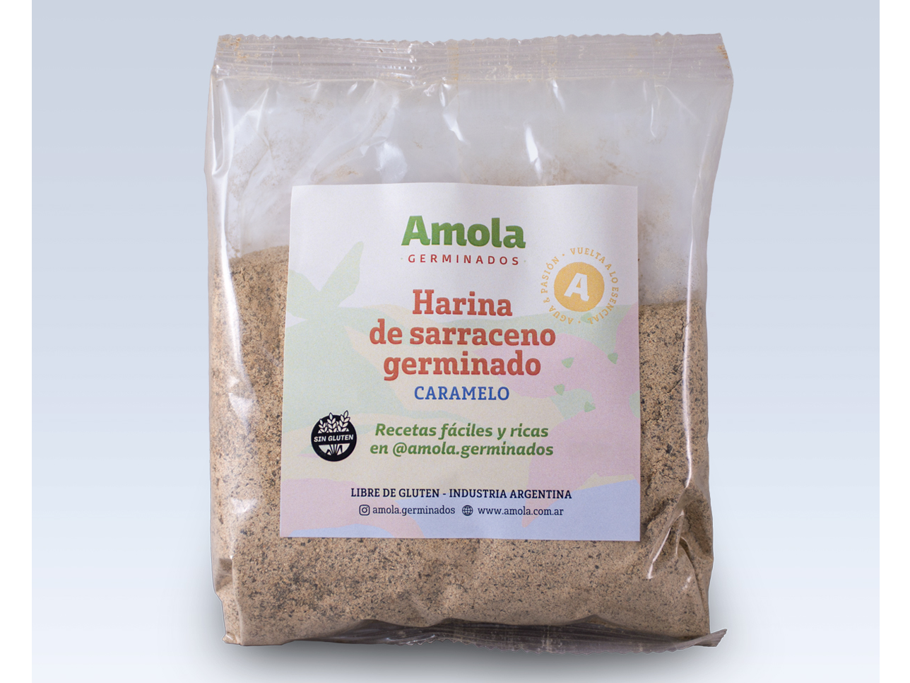 Harina de Sarraceno germinado caramelo - AMOLA - 250 Gr