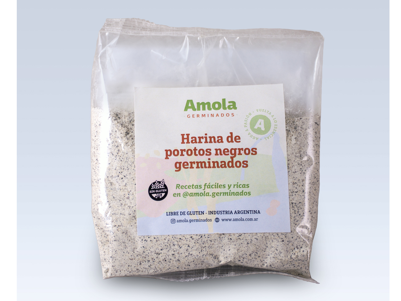Harina de porotos negros Germinados - AMOLA - 250 Gr