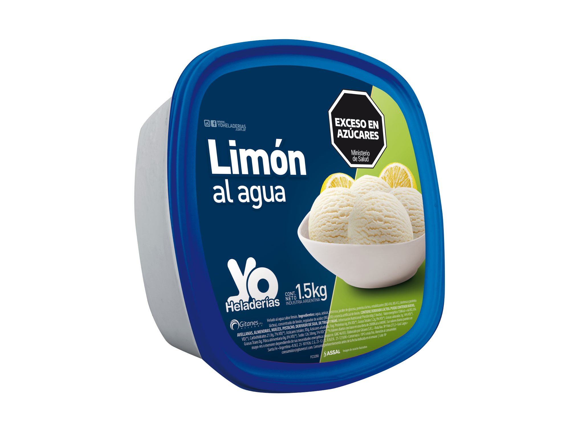 Pote 1.5 kg Limon de Yo heladerías Puerto