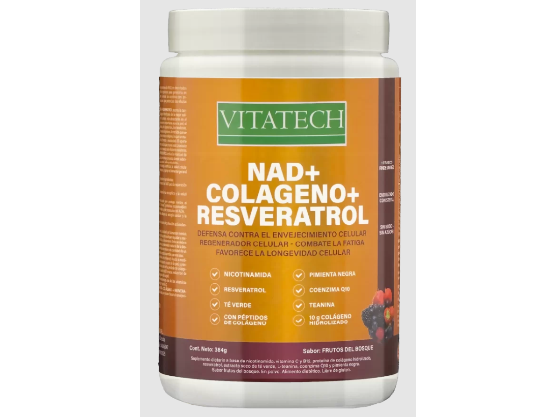 NAD+ Colágeno + Resveratrol 360g Vitatech – Energía Celular y Piel Saludable