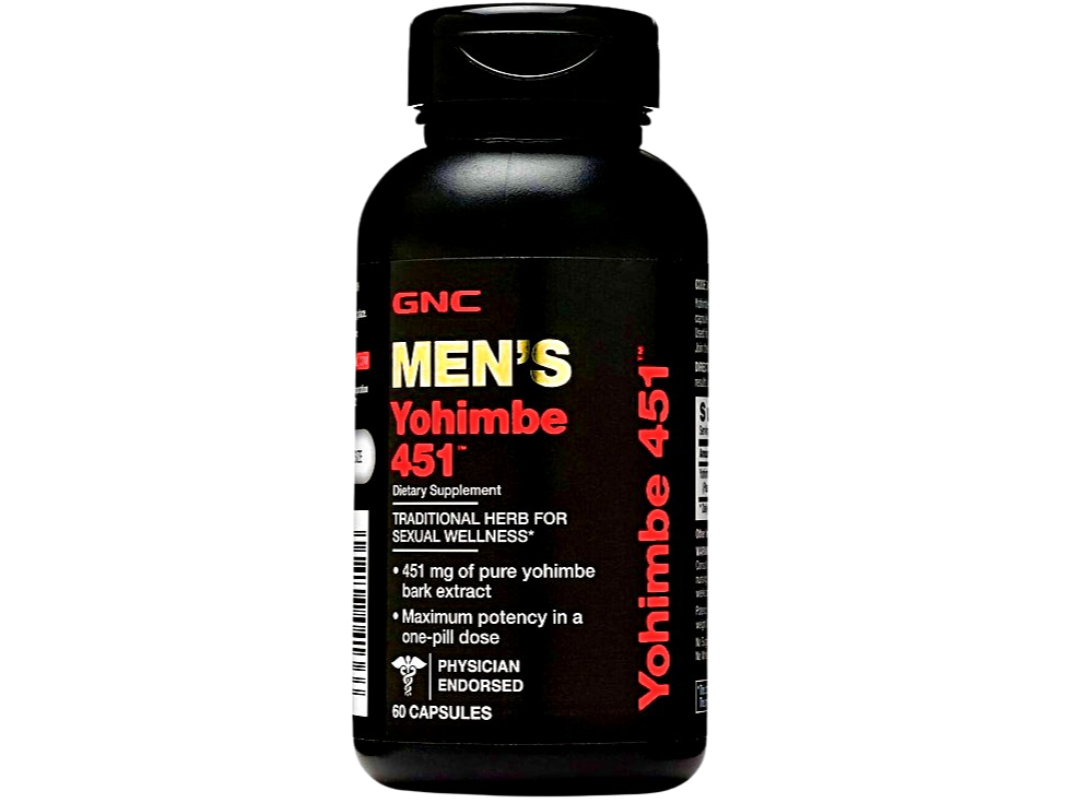 Yohimbe 451 GNC – 60 Cápsulas | 9 mg Yohimbina | Energía y Circulación