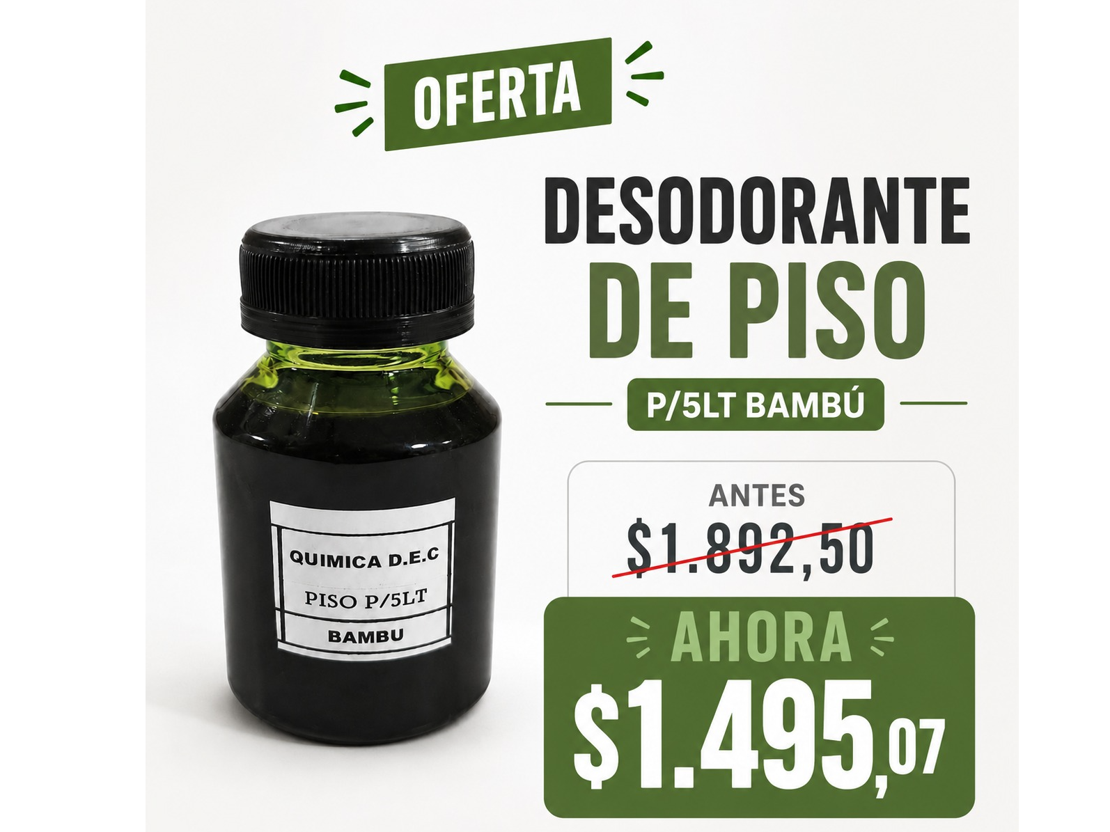 DESODORANTE DE PISO PARA 5LT BERGAMOTTO