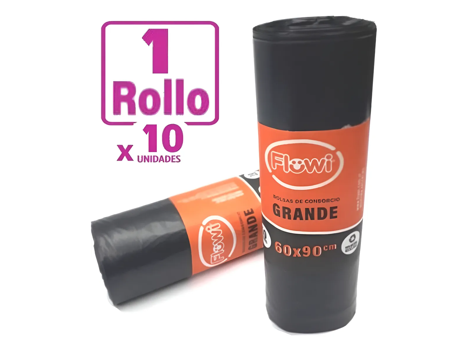 BOLSA DE RESIDUOS ROLLO PLEGADA 60 X90 X10U (FLOWI)