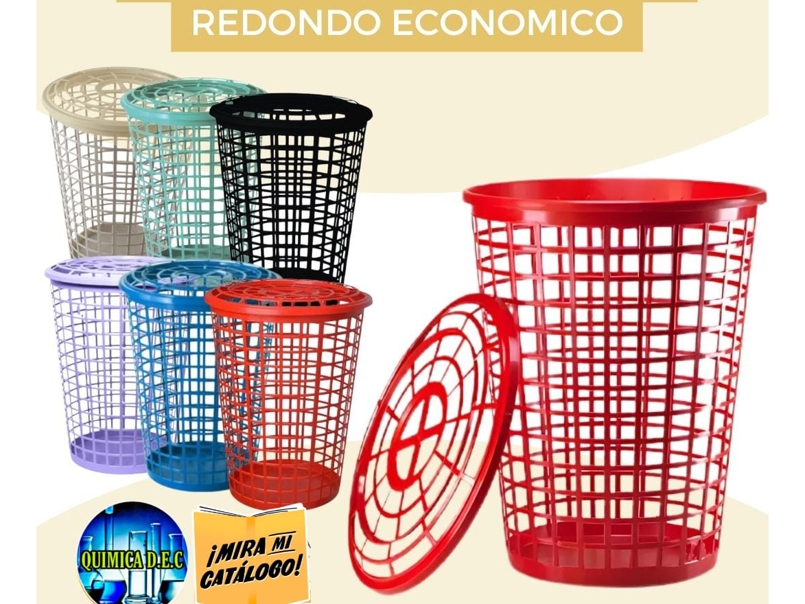 CANASTO REDONDO CALADO P/ ROPA (ECO) 40LT
