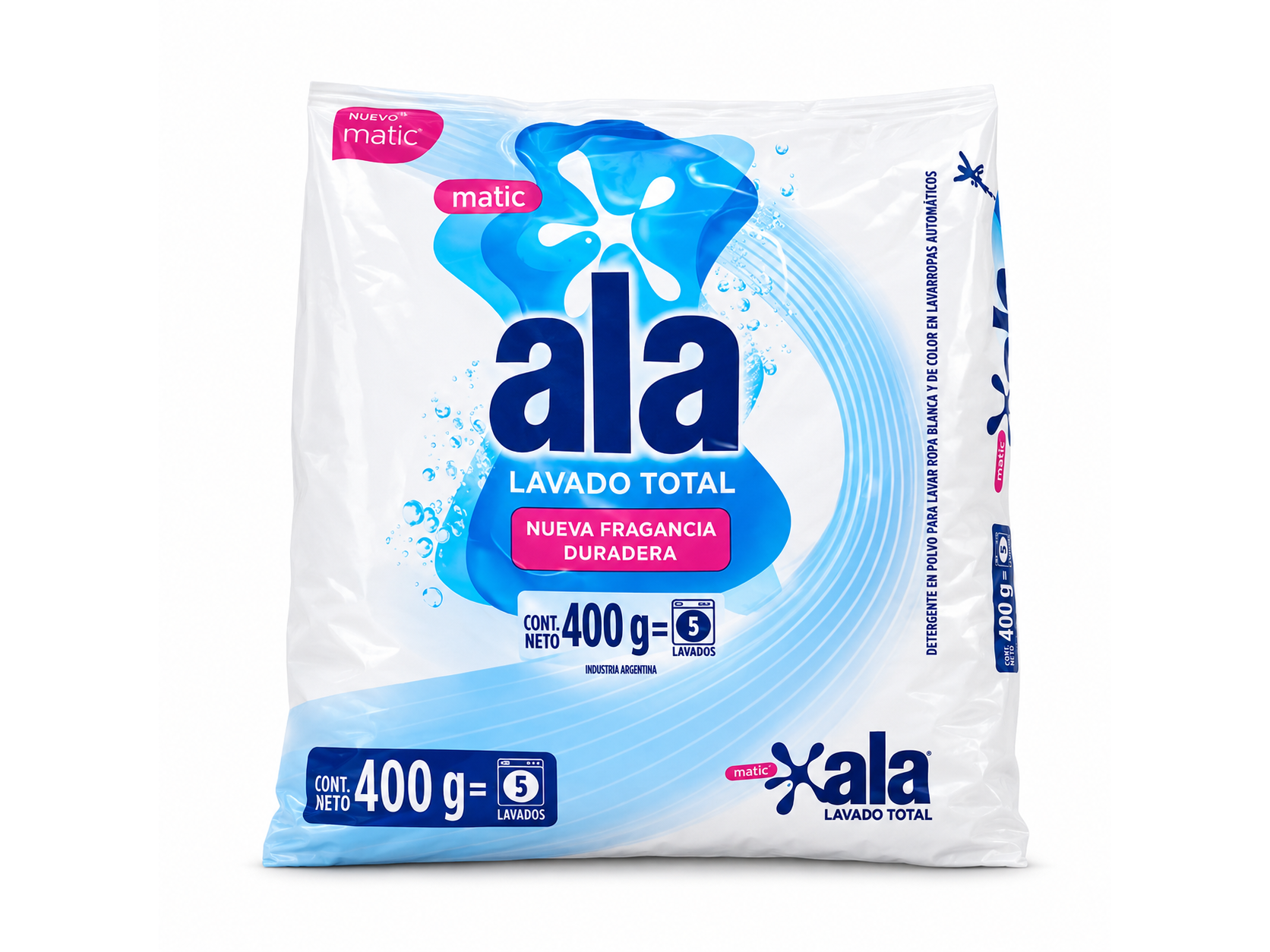 JABON POLVO ALA MATIC X400GR (NUEVA FRAGANCIA DURADERA)