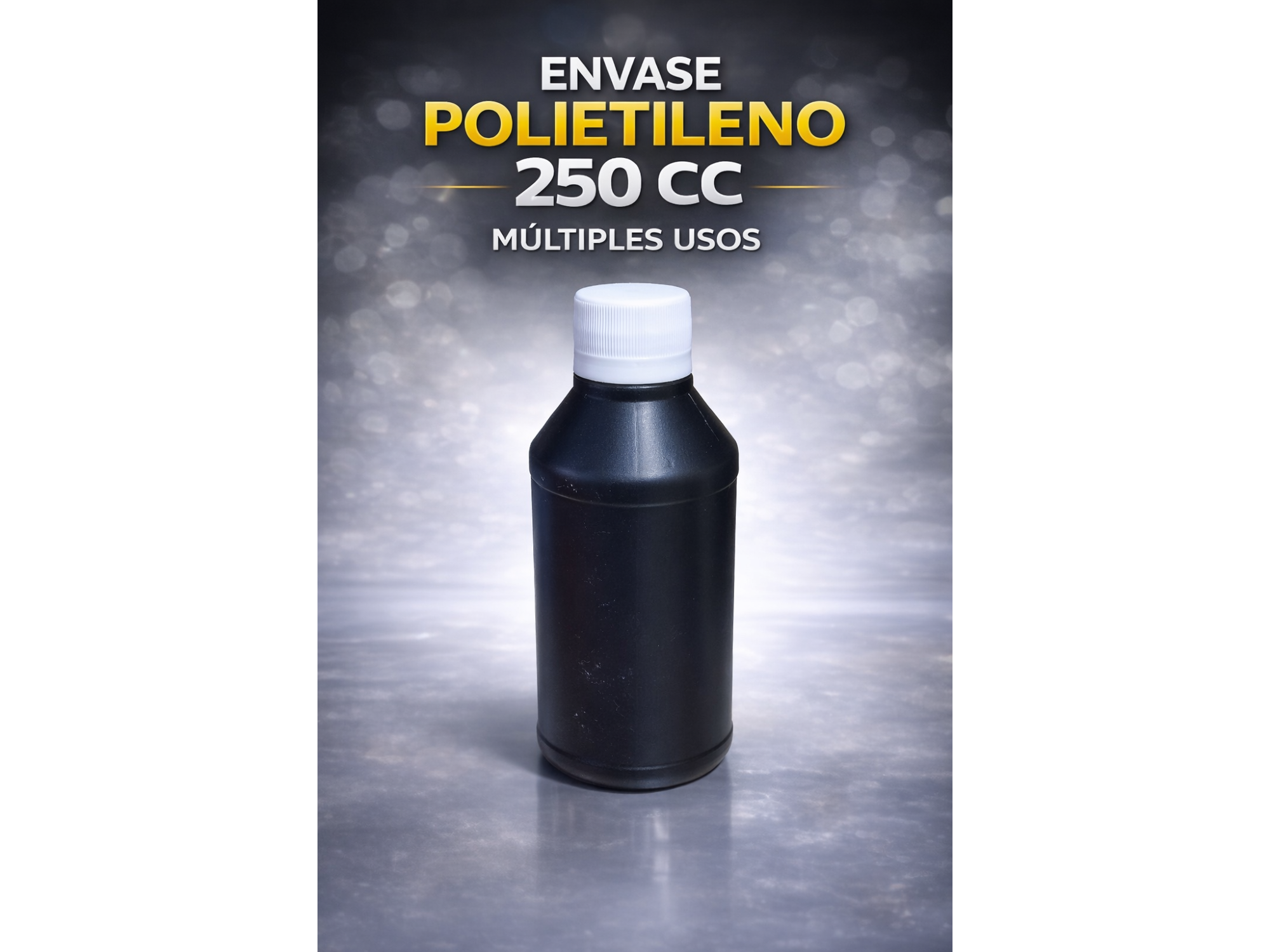 ENVASE X 250CC POLIETILENO NEGRO
