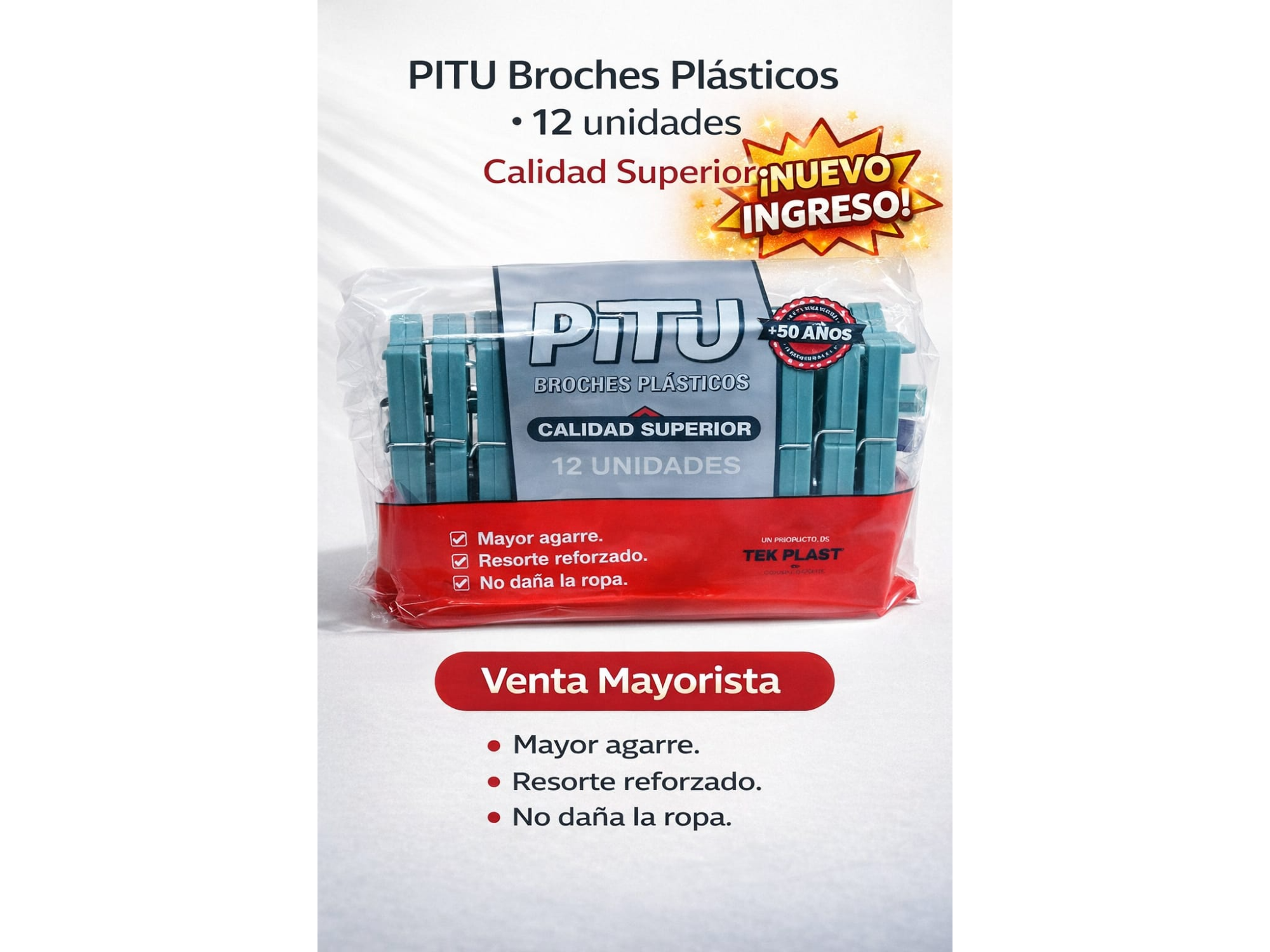 BROCHES PLÁSTICOS x12U PITU