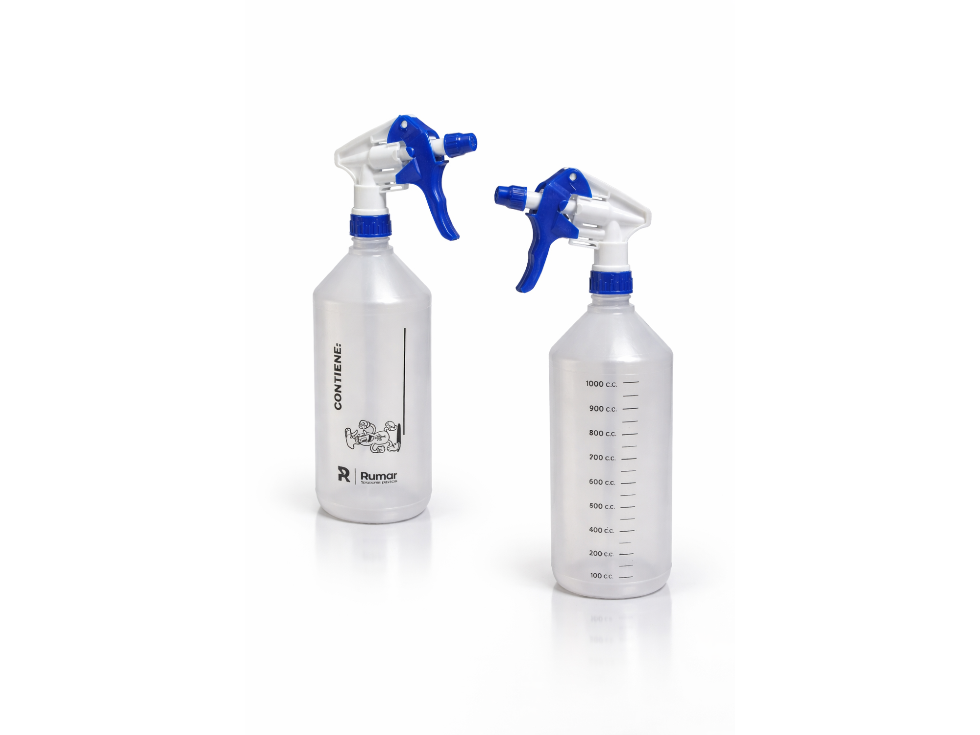ENVASE PULVERIZADOR REFORZADO TRANSP X 1000cc C/ESCALA RUMAR