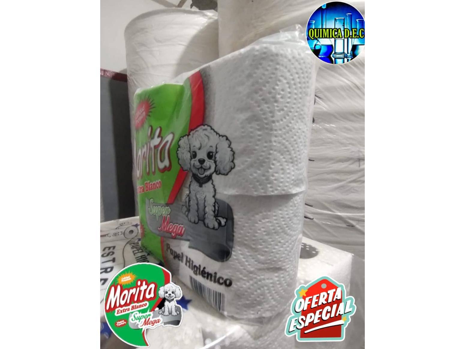 PAPEL (MORITA) 4U X 40MT DESDE 1 UNIDAD (VERDE)