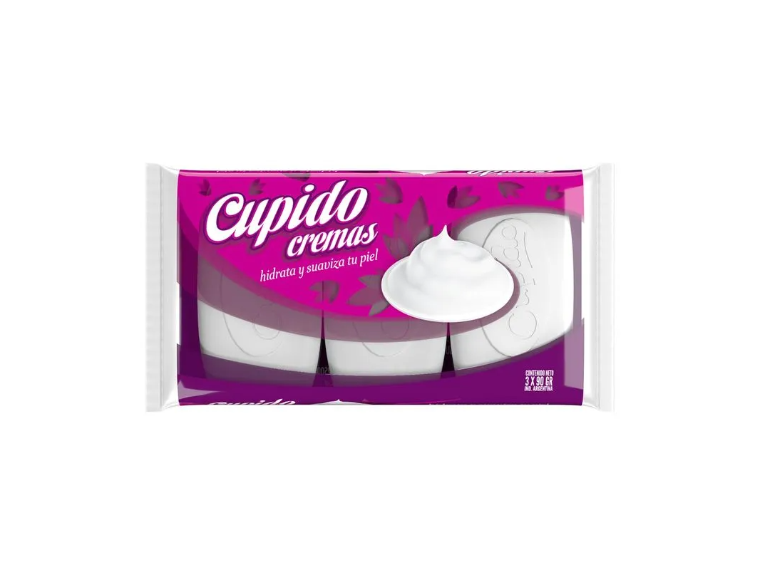 JABON TOCADOR CUPIDO  CREMAS  3 X 90GR