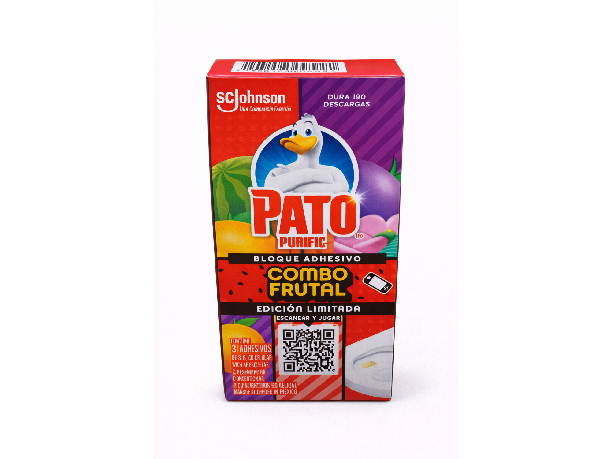 BLOQUE ADHESIVO P/INODOROS (PATO) COMBO FRUTAL