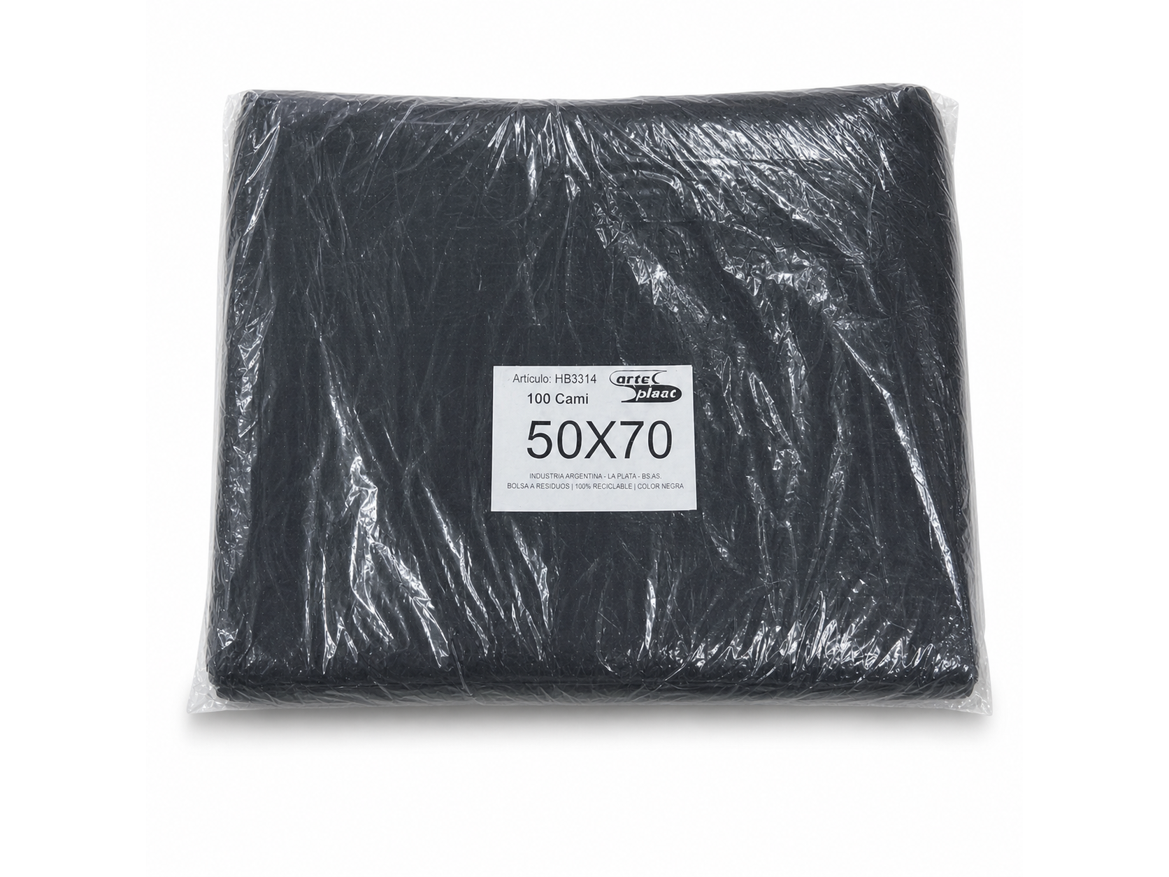 BOLSA CAMISETA 50X70 NEGRA REFORZADA X100U