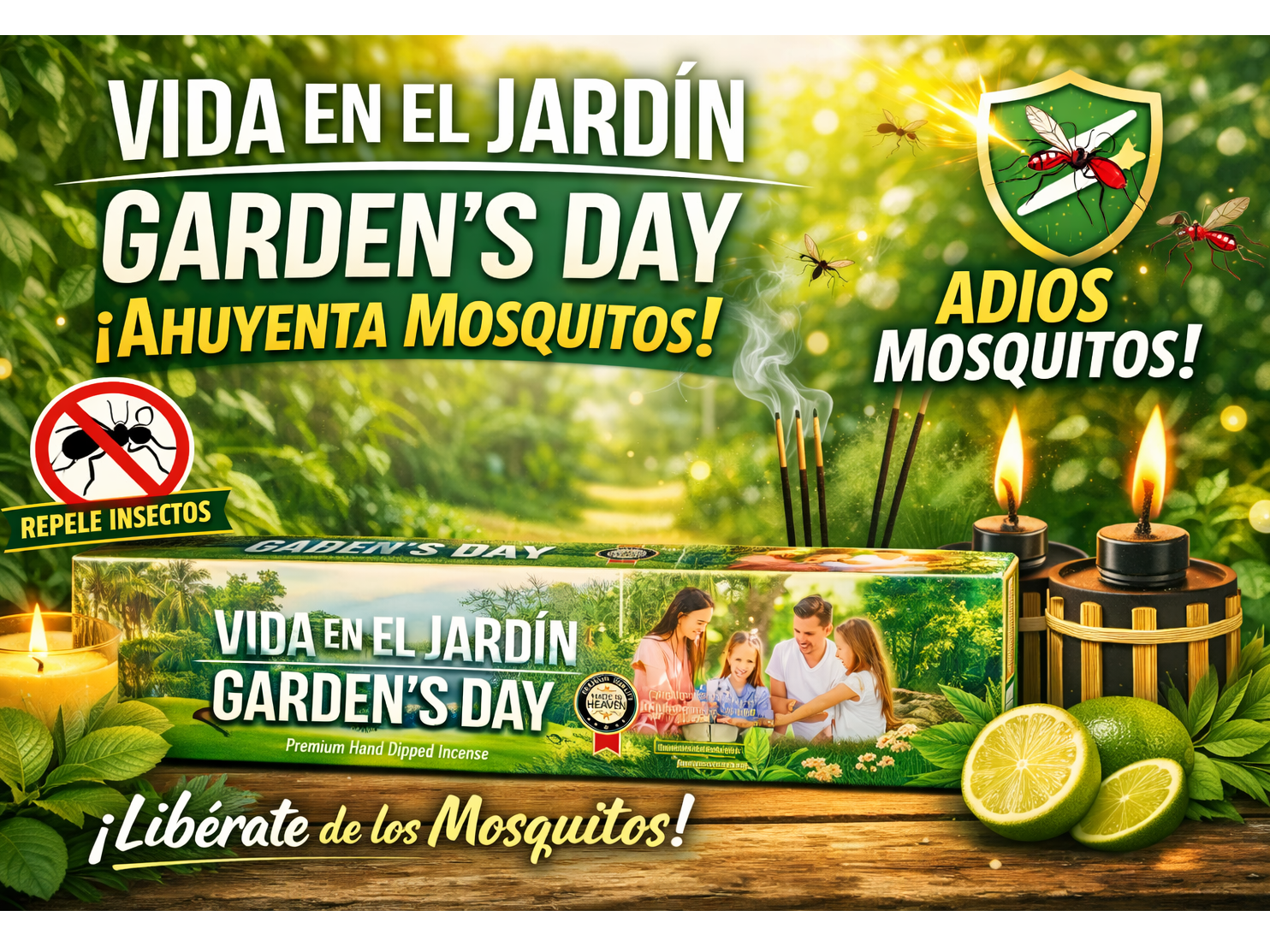 SAHUMERIO AHUYENTA MOSQUITOS CITRONELLA (10 UNIDADES)