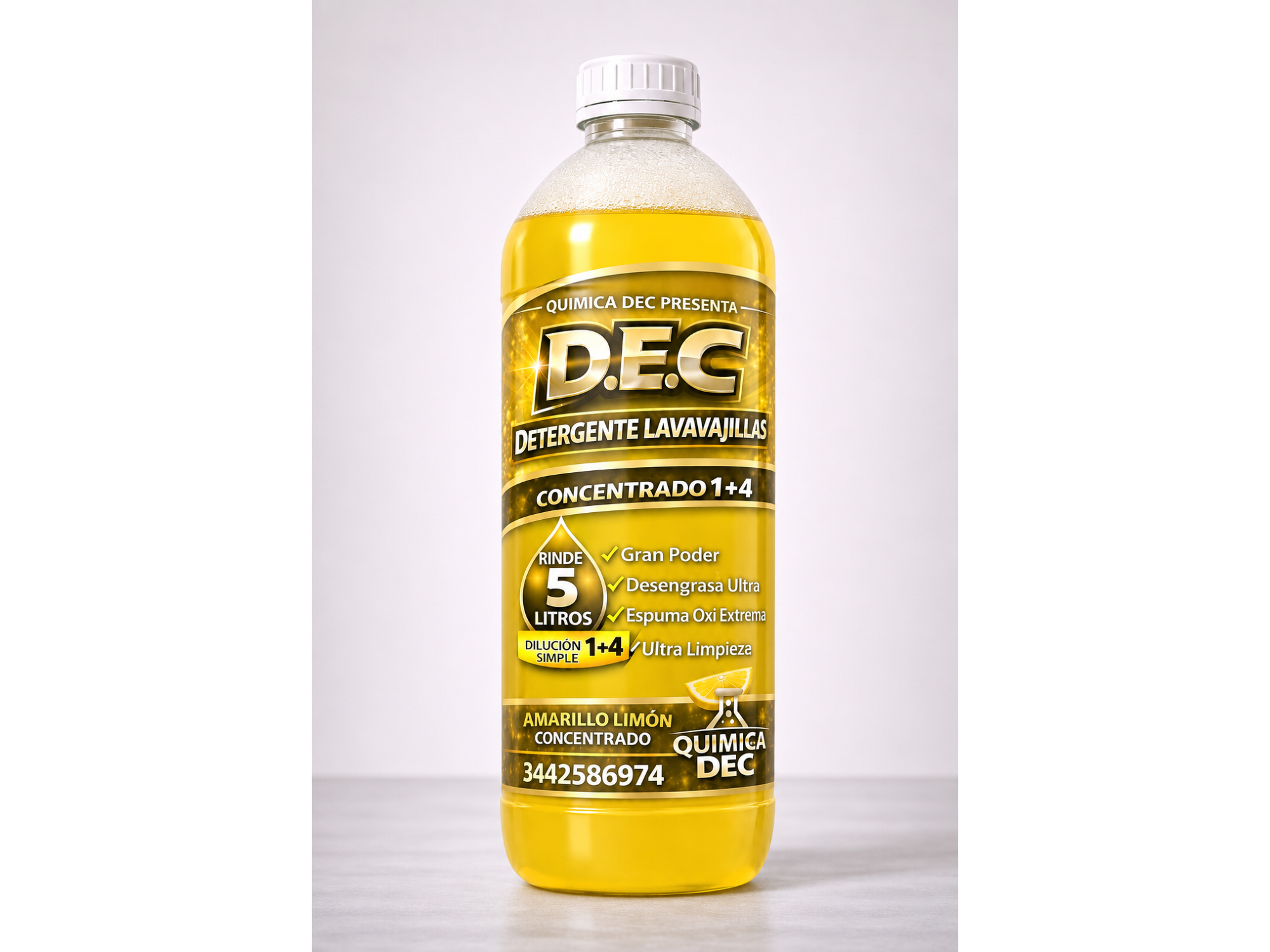 DETERGENTE AMARILLO LIMÓN CONCENTRADO 1+4
