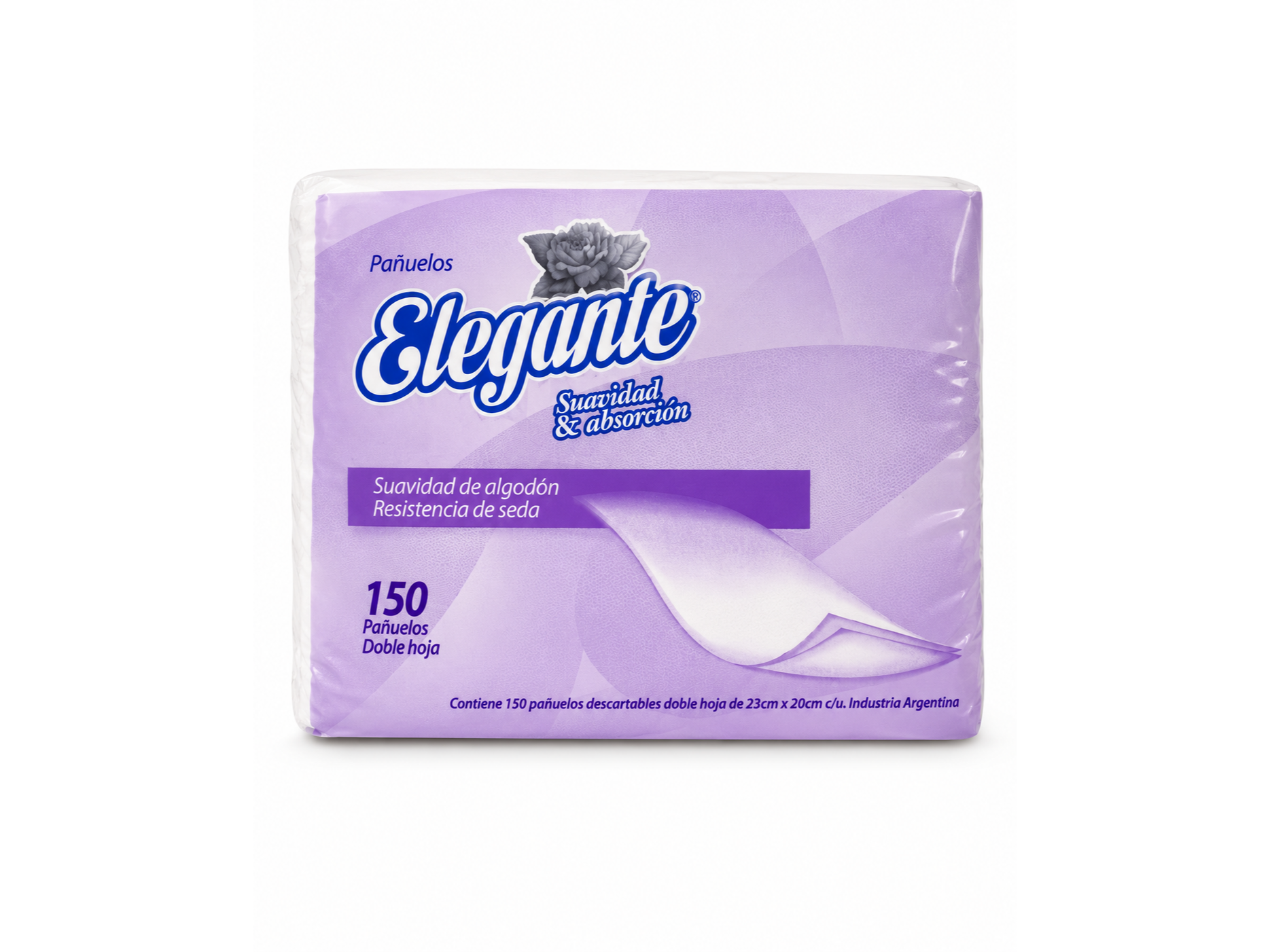 PAÑUELO DESCARTABLE (ELEGANTE COD 987 VIOLETA) DOBLEHJ PAQUETE X 150HJ
