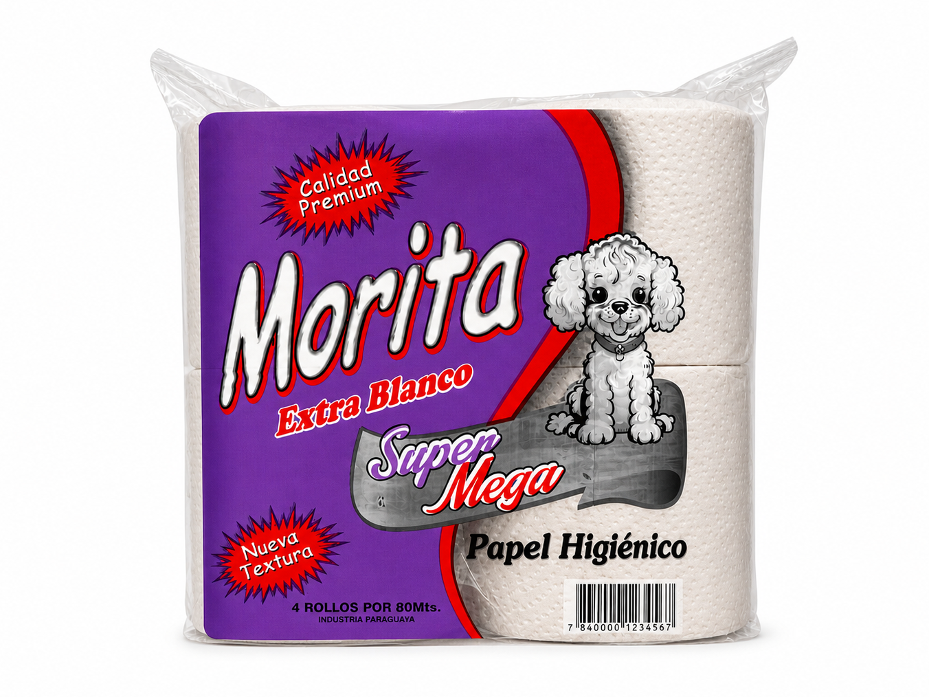 (DESDE 50 UNIDADES ) PAPEL (MORITA) 4U X 80MT (VIOLETA)