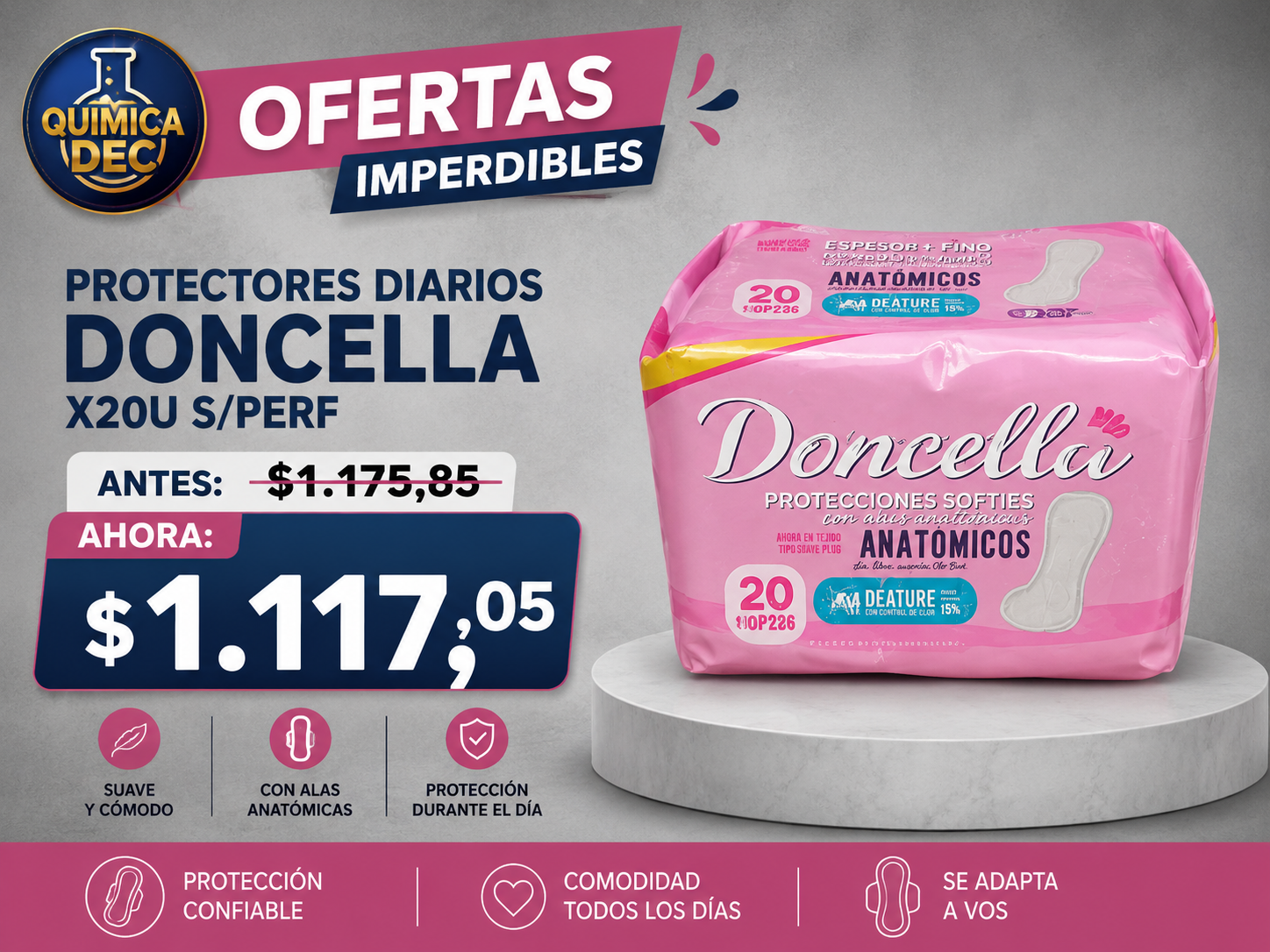 PROTECTORES DIARIOS DONCELLA X20U S/PERF