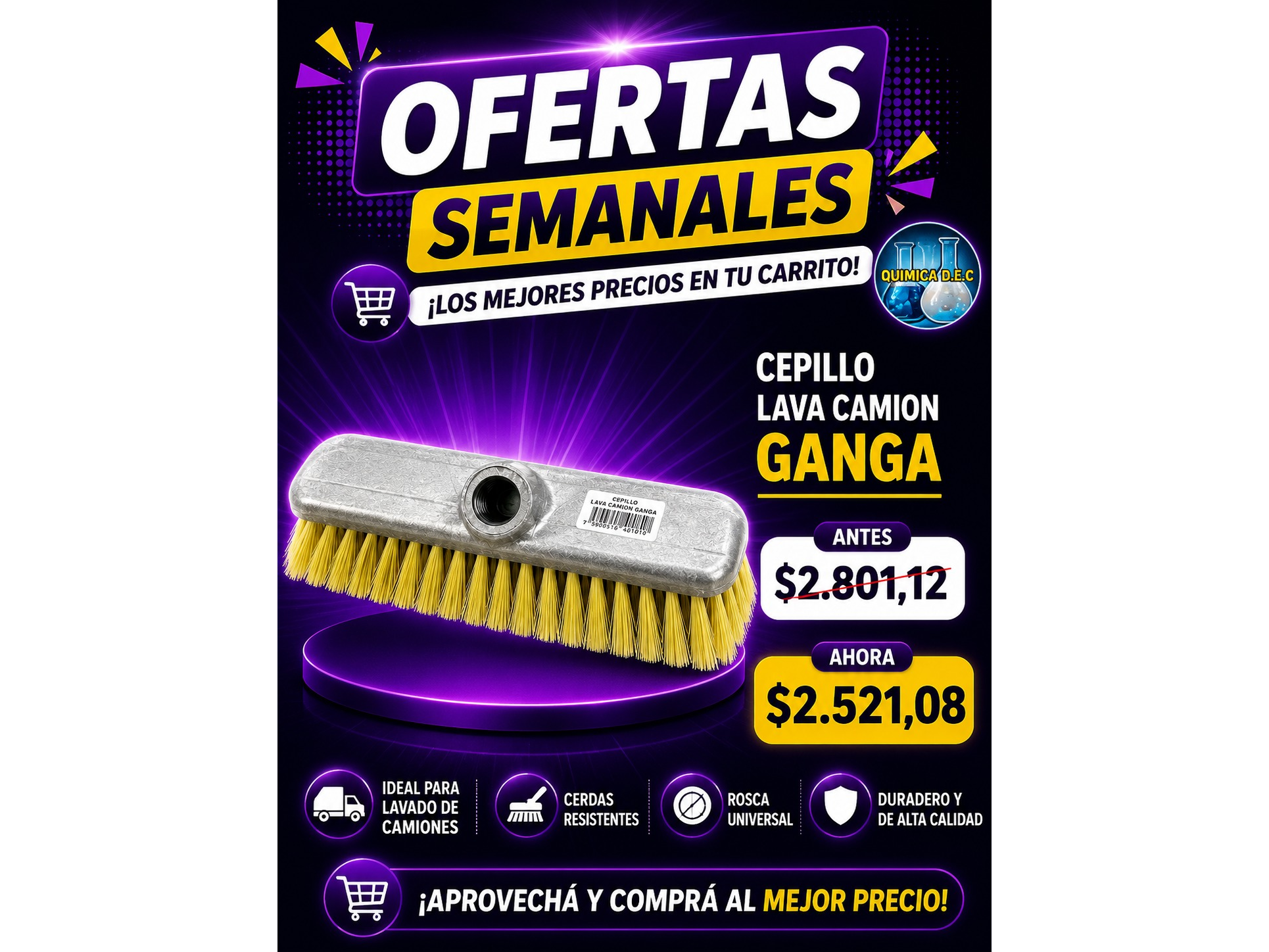 CEPILLO LAVA CAMION GANGA