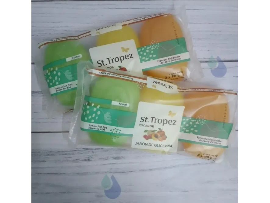 JABON TOCADOR GLICERINA FRUTALES (3 X 90GR)