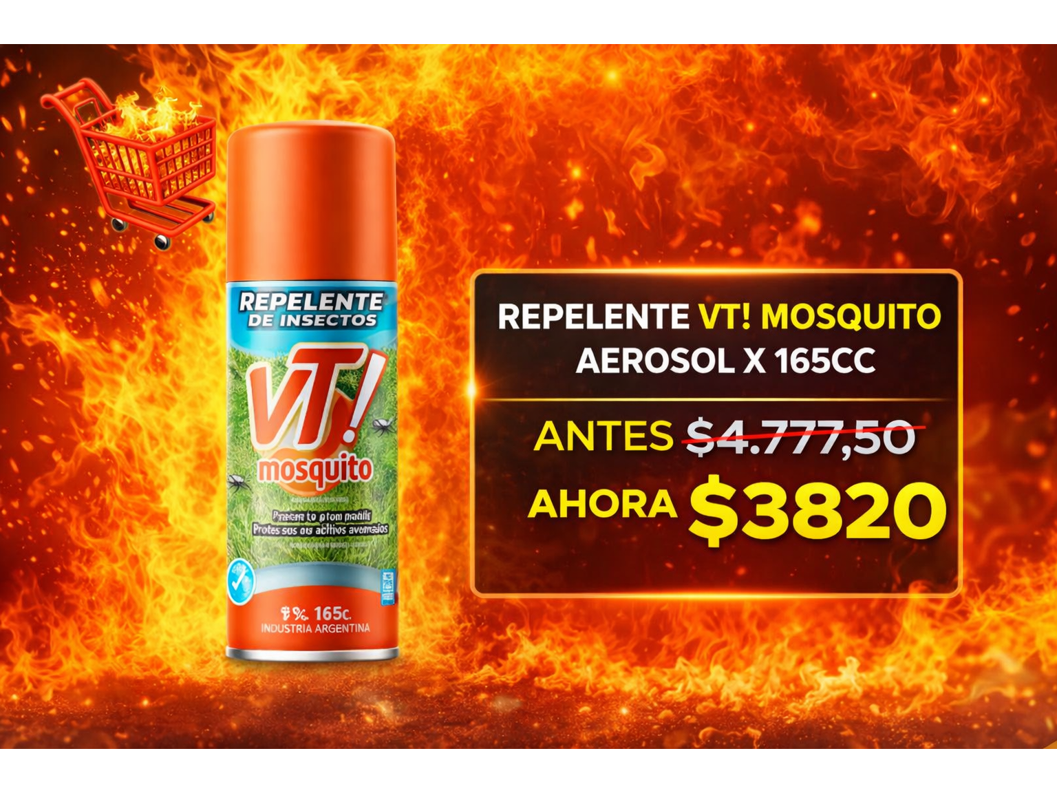 REPELENTE VT! MOSQUITO AEROSOL X 165CC