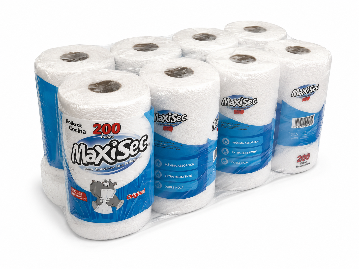ROLLO DE COCINA MAXISEC 8X200 PAÑOS