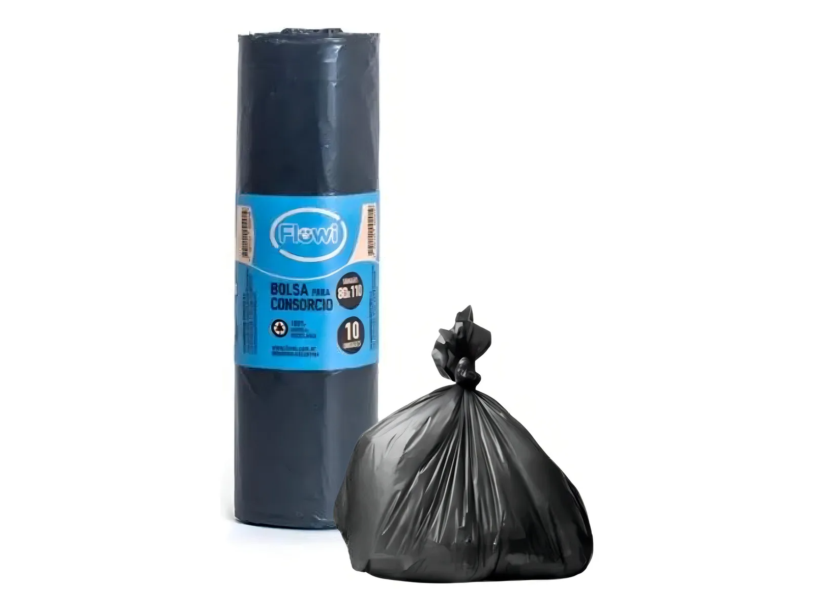 BOLSA DE RESIDUOS ROLLO PLEGADA 80 X 110 X10U (FLOWI)