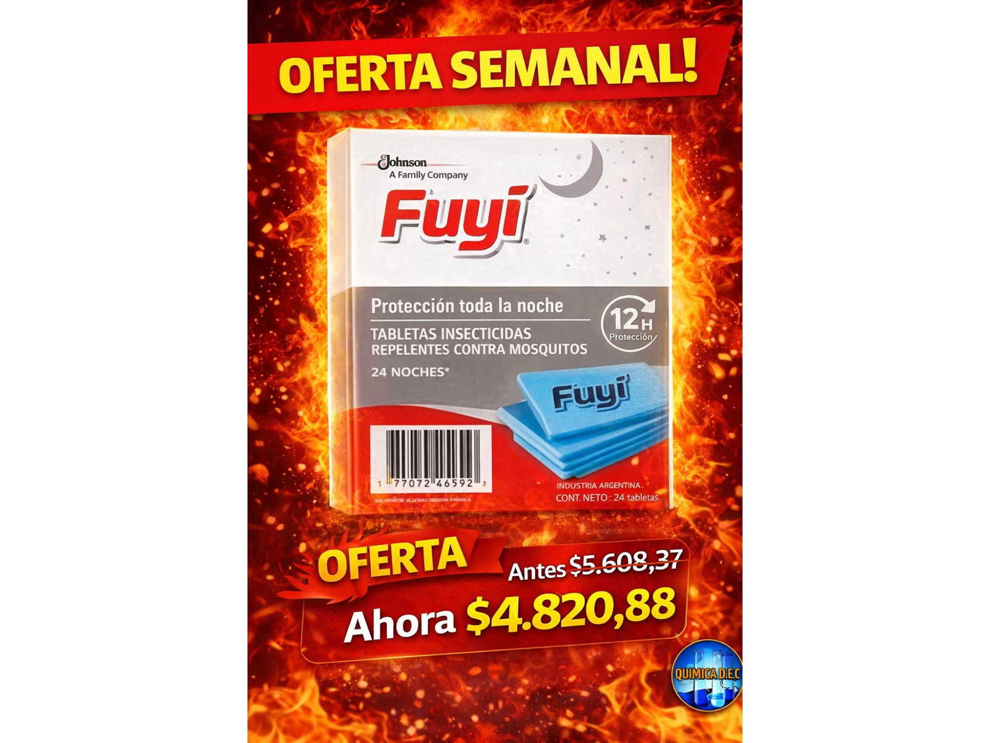 INSECTICIDA FUYI TABLETAS CAJA X 24U