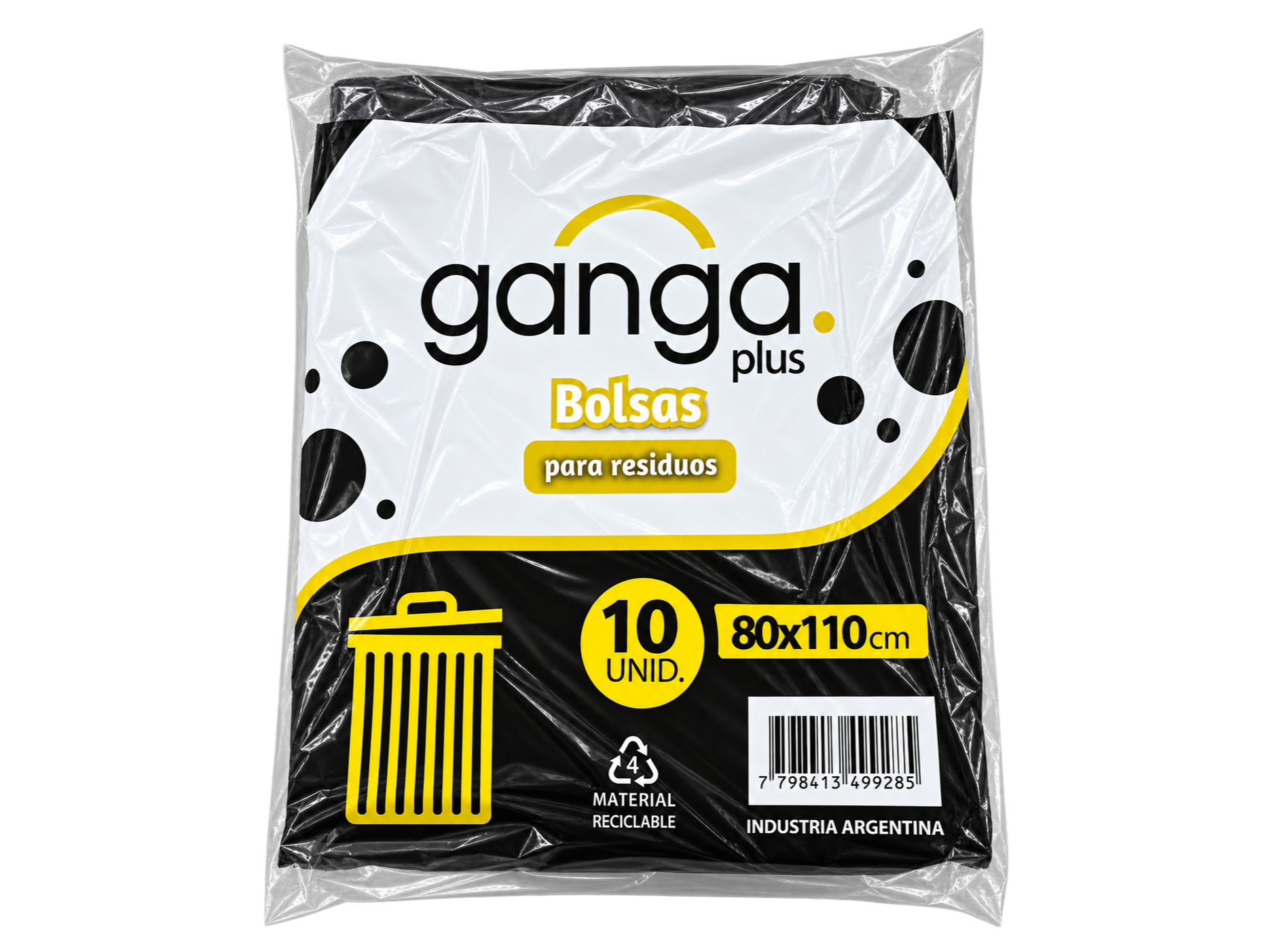 BOLSA  RESIDUOS 80X110  X10U GANGA PLUS