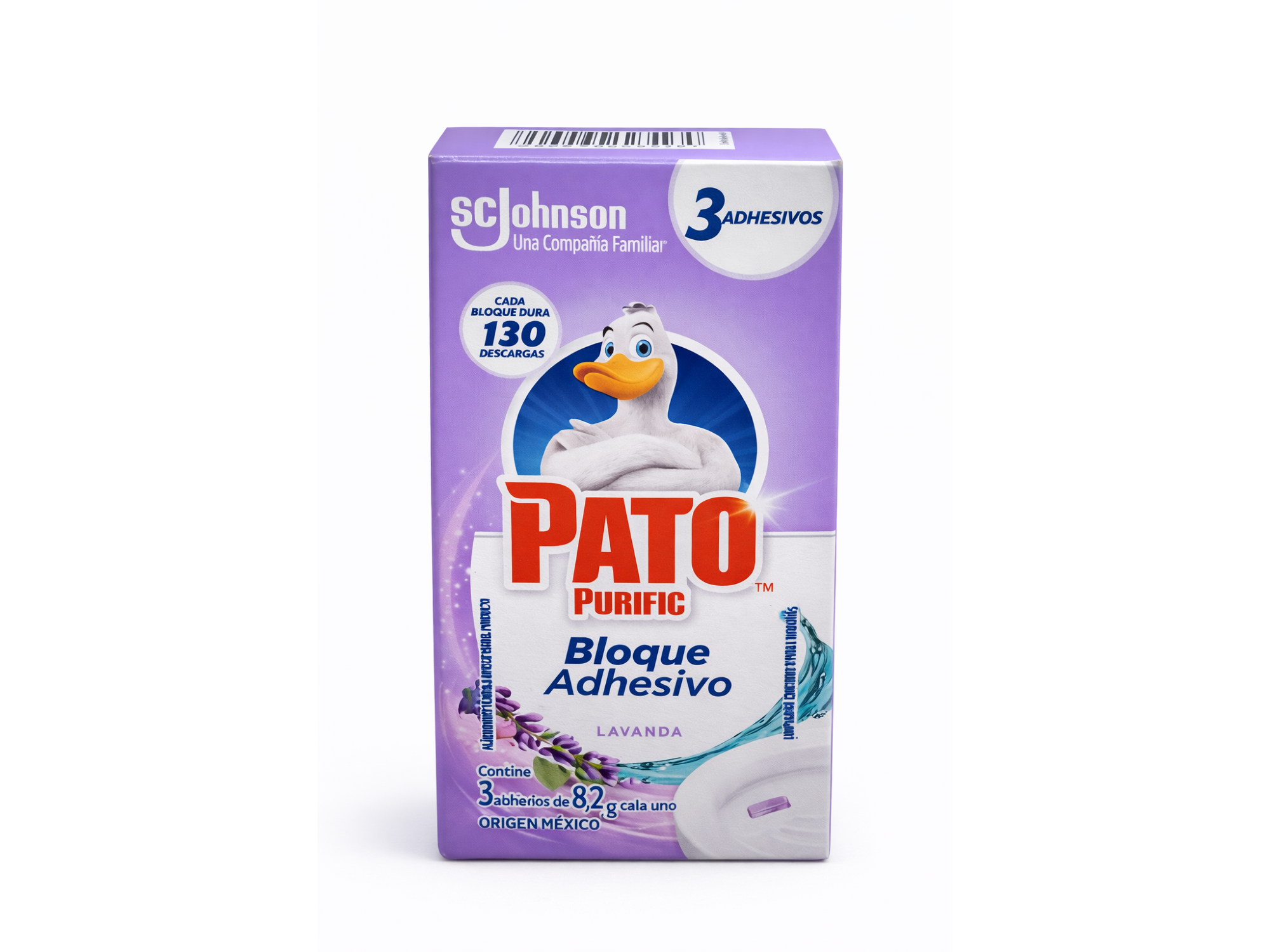 BLOQUE ADHESIVO P/INODOROS (PATO) LAVANDA